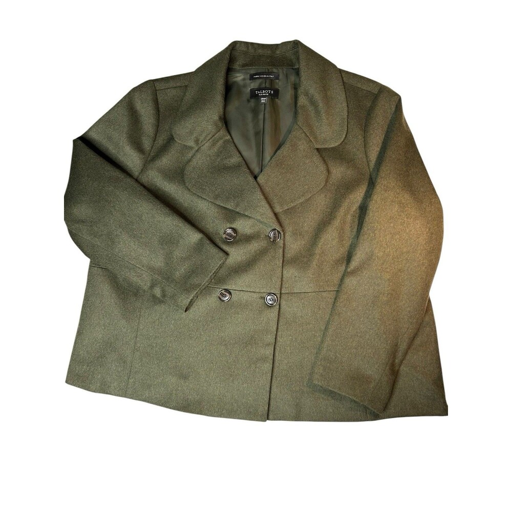 Talbots Italian Wool Blend Double Breasted Jacket Blazer Size 20W Petite EUC - Picture 2 of 10